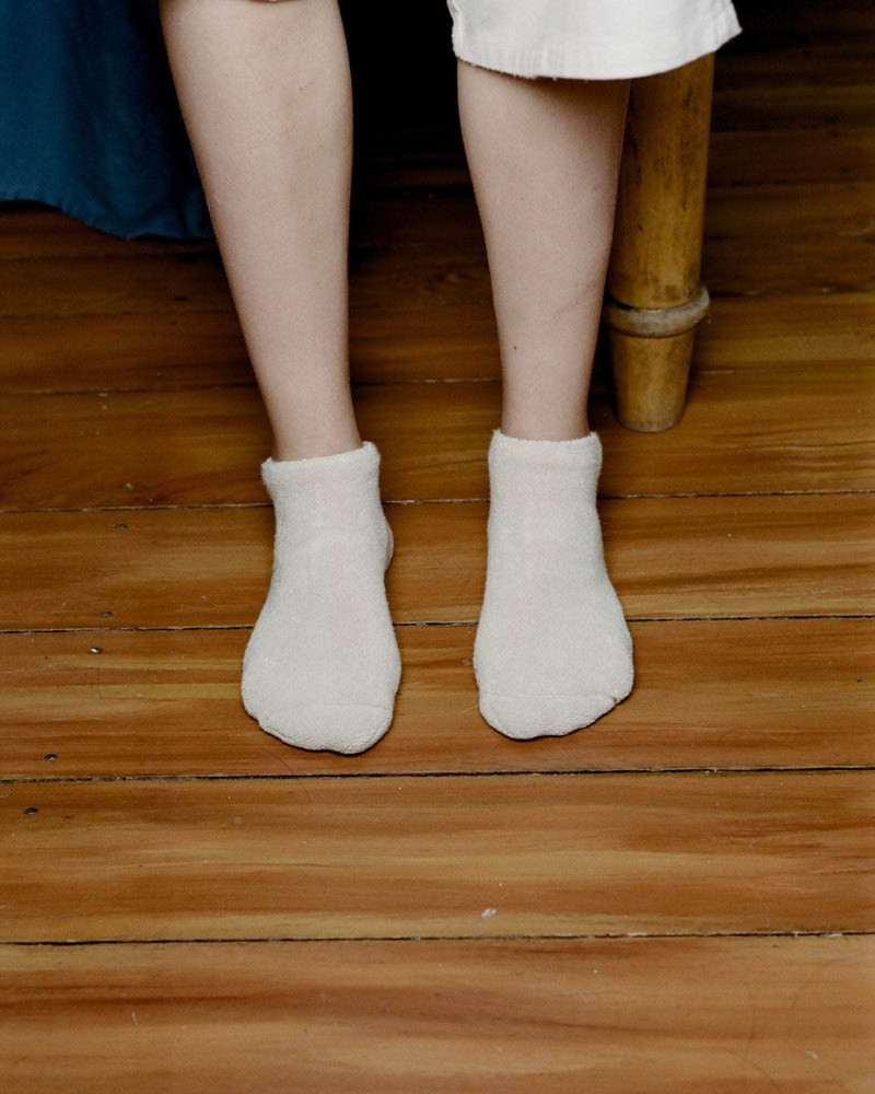 Buckle Ankle Socks - Textured Organic Cotton 1