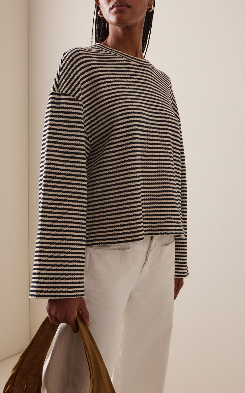 CLOSED Striped Cotton Top black outlook