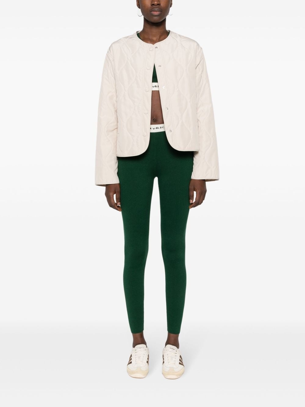 logo-waistband slip-on leggings - 2
