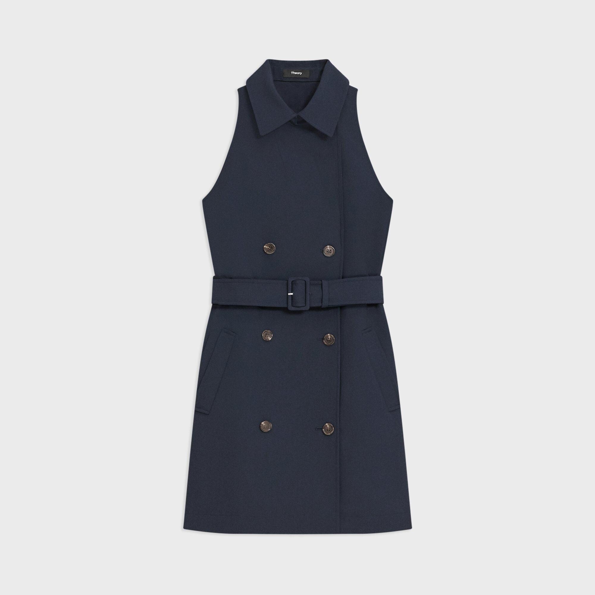 Halter Trench Dress in Good Wool - 1