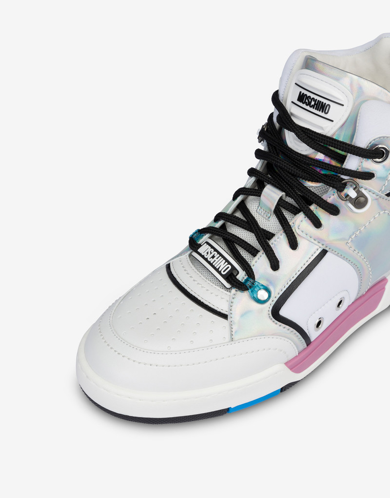 STREETBALL HIGH-TOP SNEAKERS WITH HOLOGRAPHIC DETAILS 4