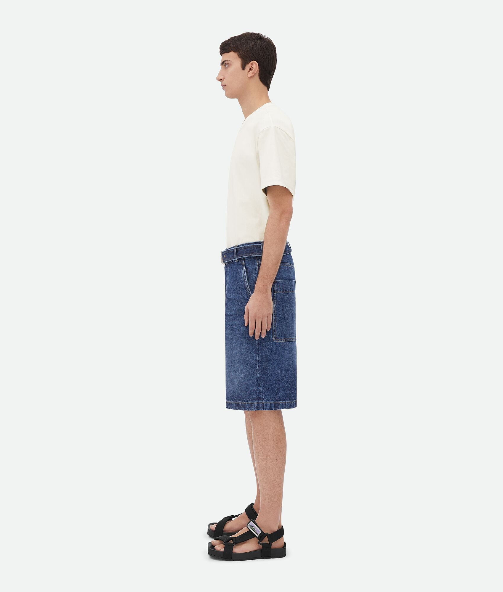 Belted Denim Shorts - 2