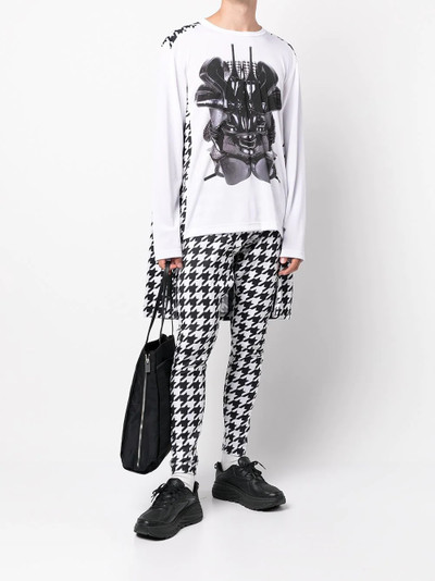 Comme des Garçons Homme Plus mix-print asymmetric T-Shirt outlook