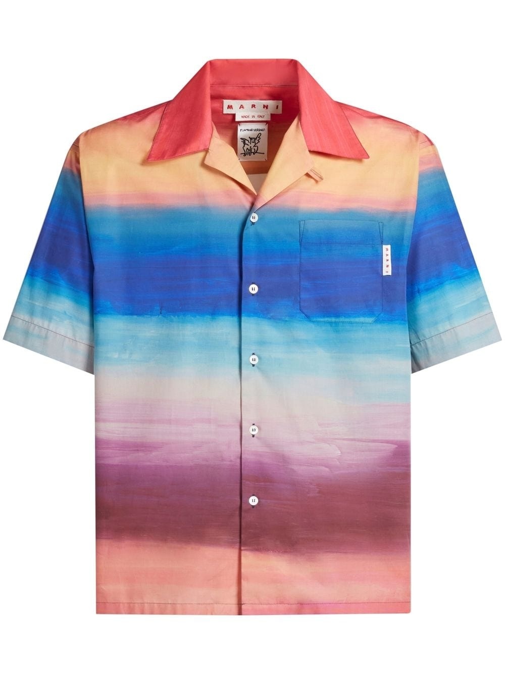 PAINTERLY-PRINT COTTON SHIRT - 1