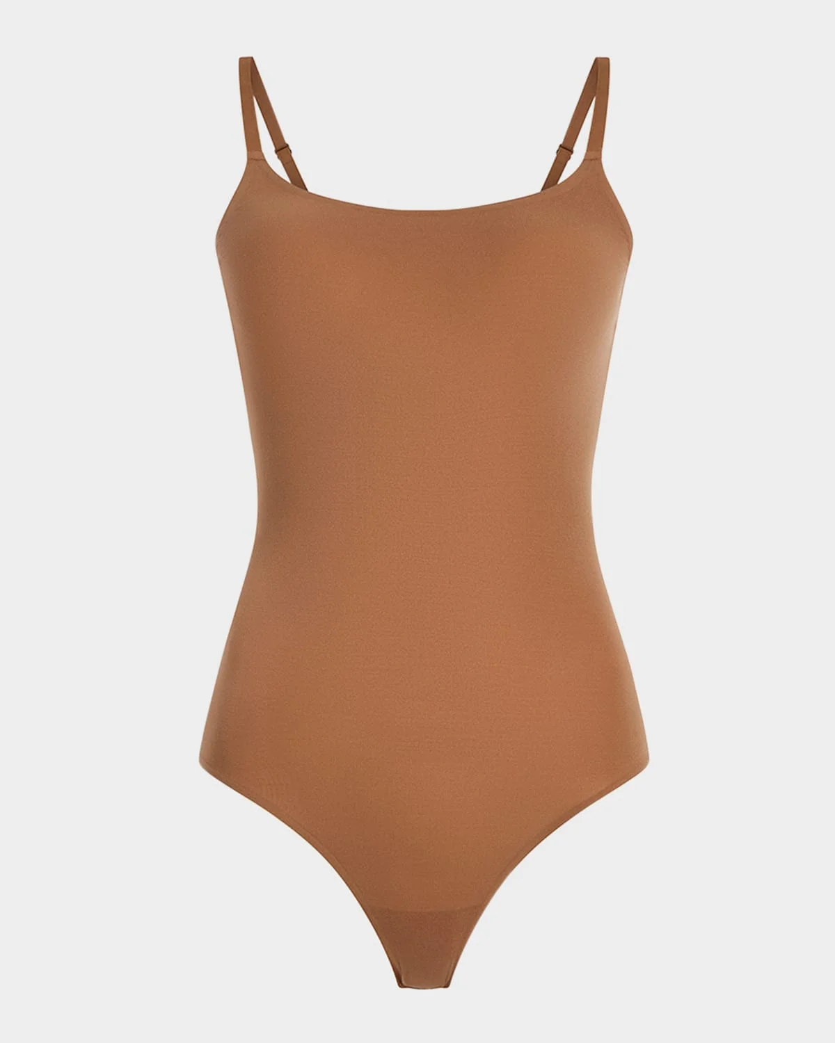 Ballet Scoop-Neck Microfiber Thong Bodysuit - 1