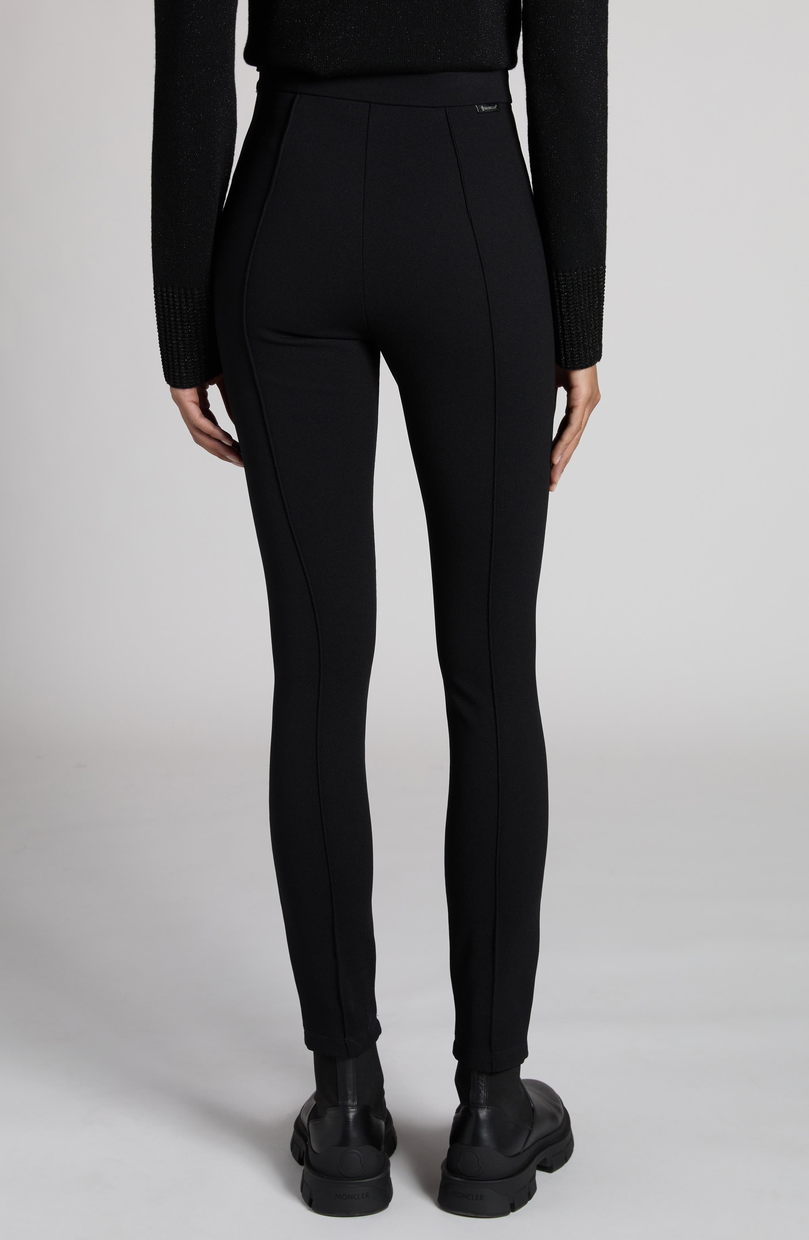 Moncler Pintuck High Waist Leggings in Black at Nordstrom - 3