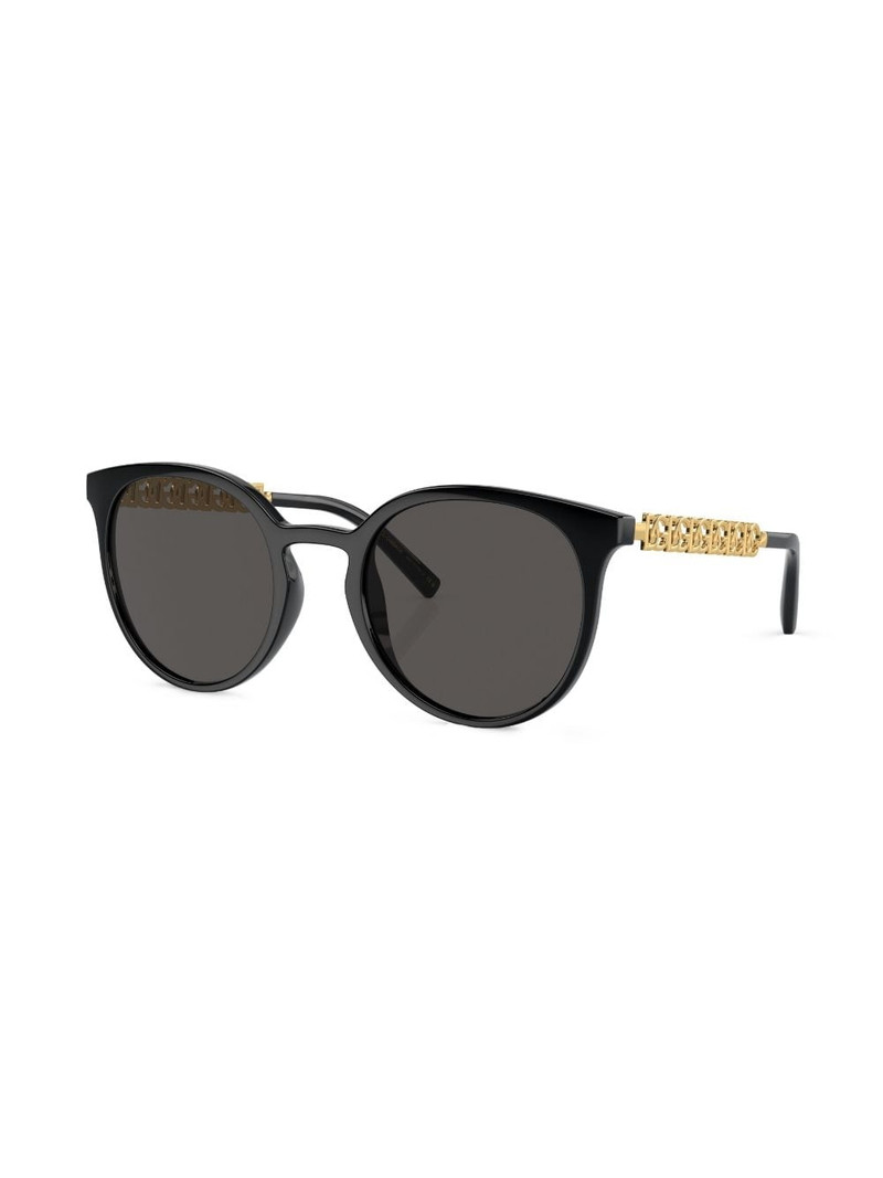 Dolce & Gabbana logo-chain round-frame sunglasses outlook