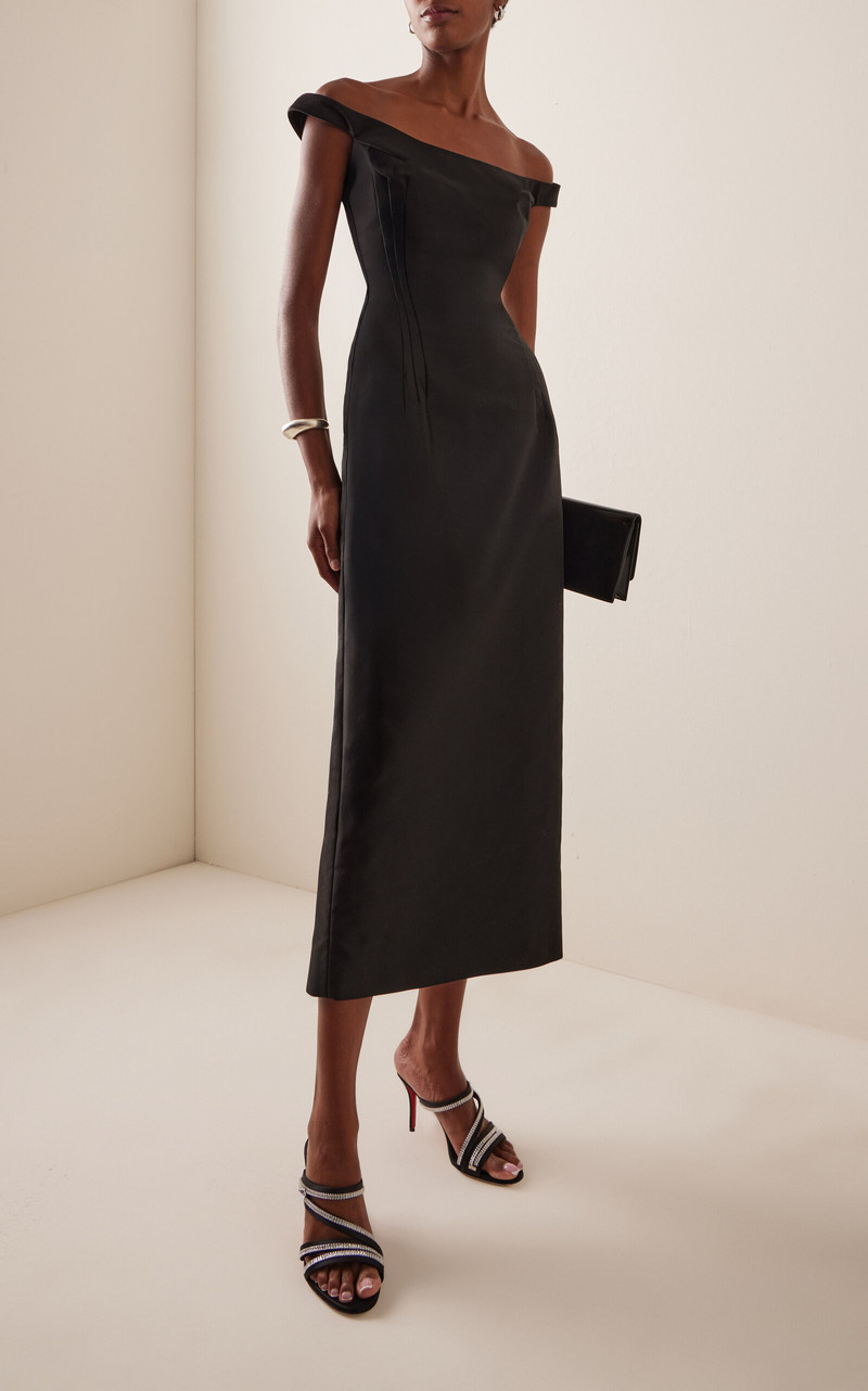 Christian Louboutin Meryl 80mm Crystal Crepe-Satin Sandals black outlook