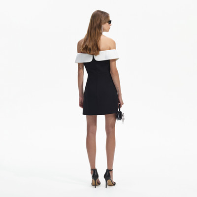 self-portrait Black Crepe Bow Mini Dress outlook