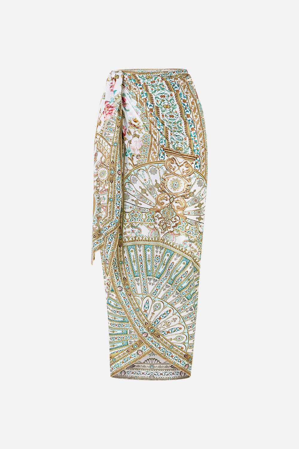 EYELET WRAP MAXI SARONG WITH TIE WAIST - 1