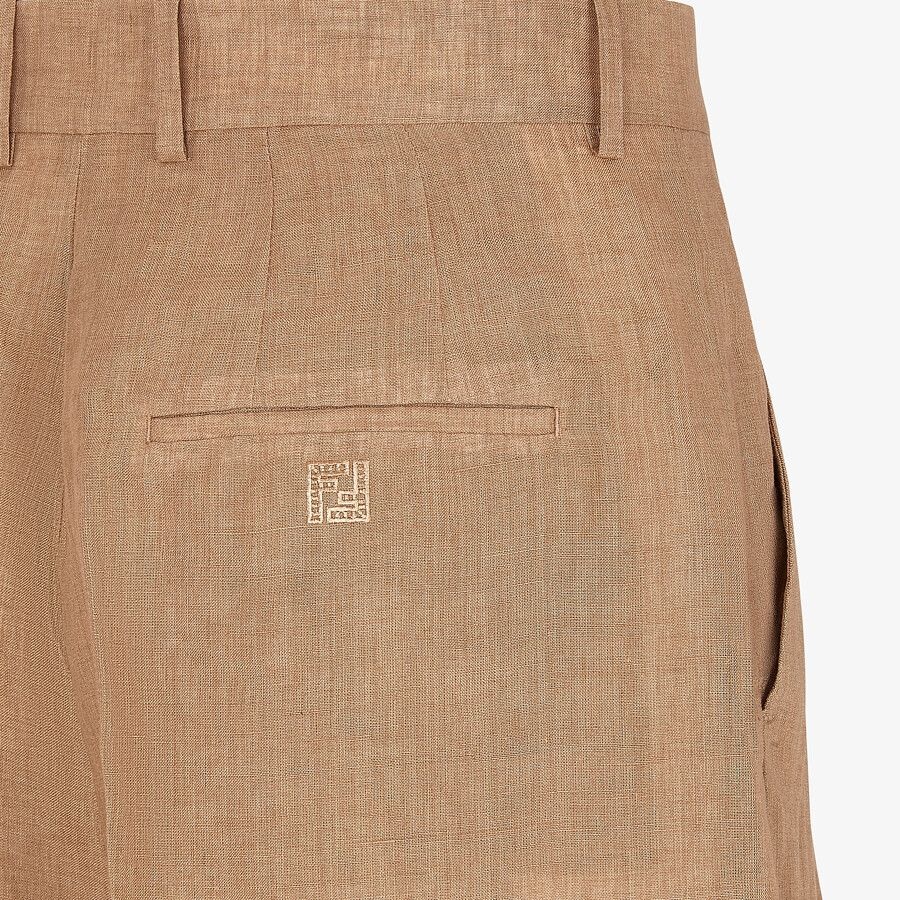 Beige linen Bermudas - 3