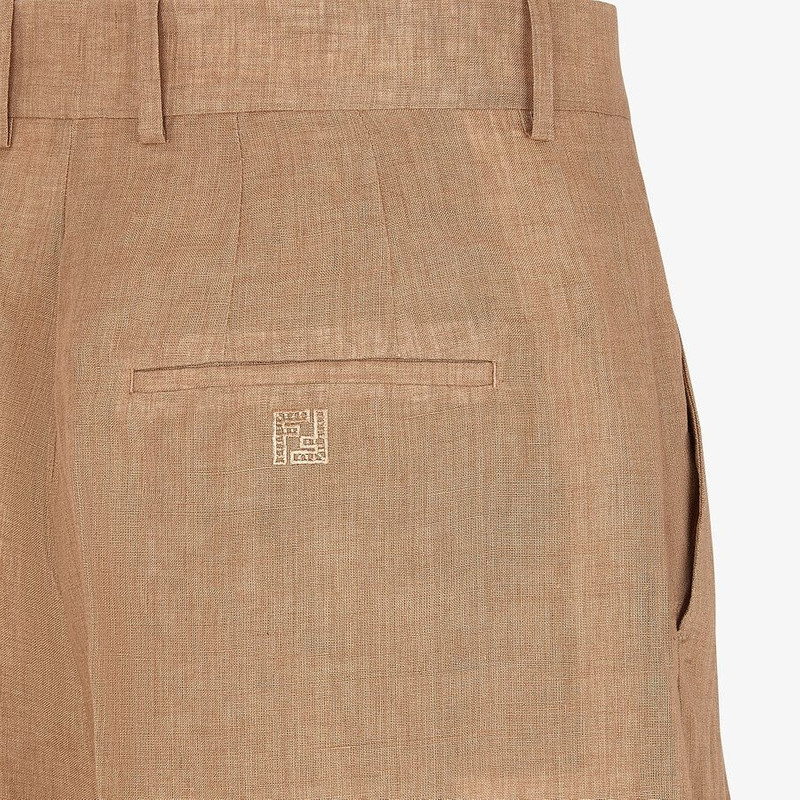 Beige linen Bermudas 3