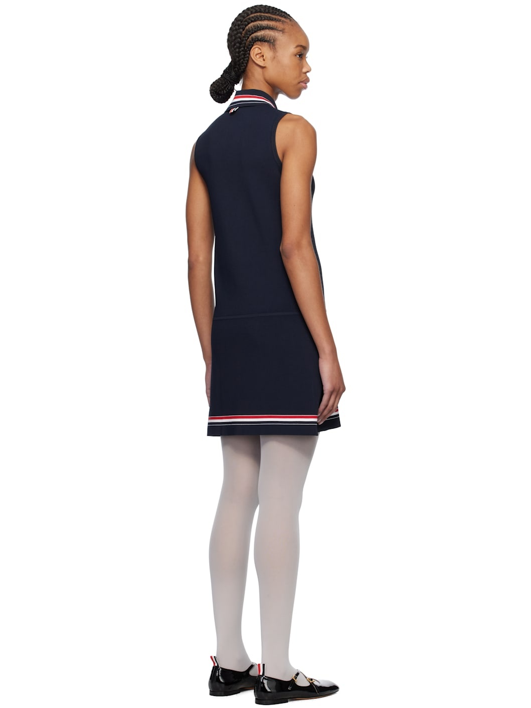 Navy Full Needle Tennis Polo Minidress - 3