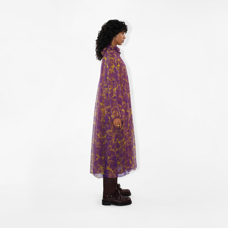 Rose Print Silk Dress 4