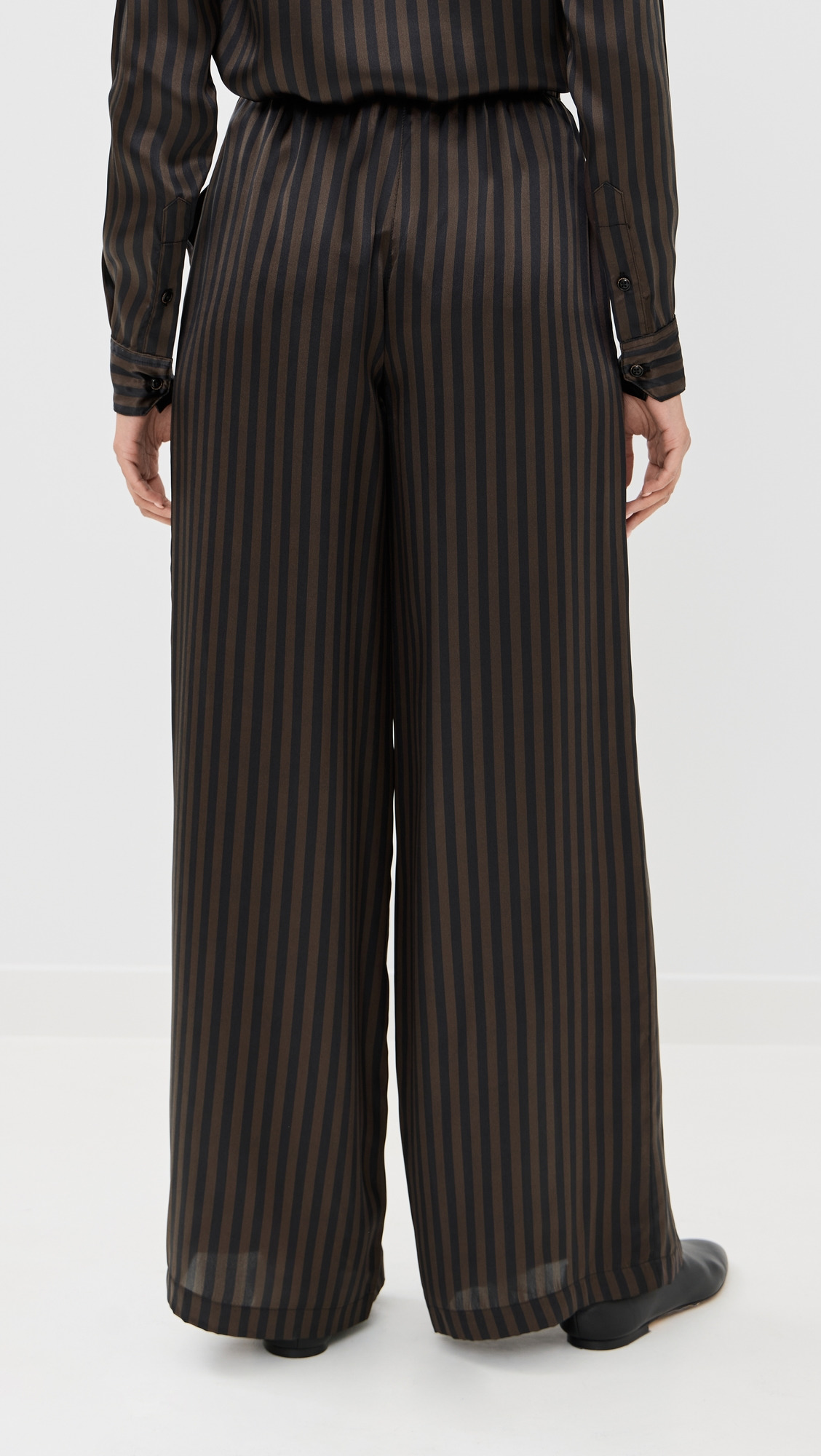 Wide Leg Silk Pants - 2