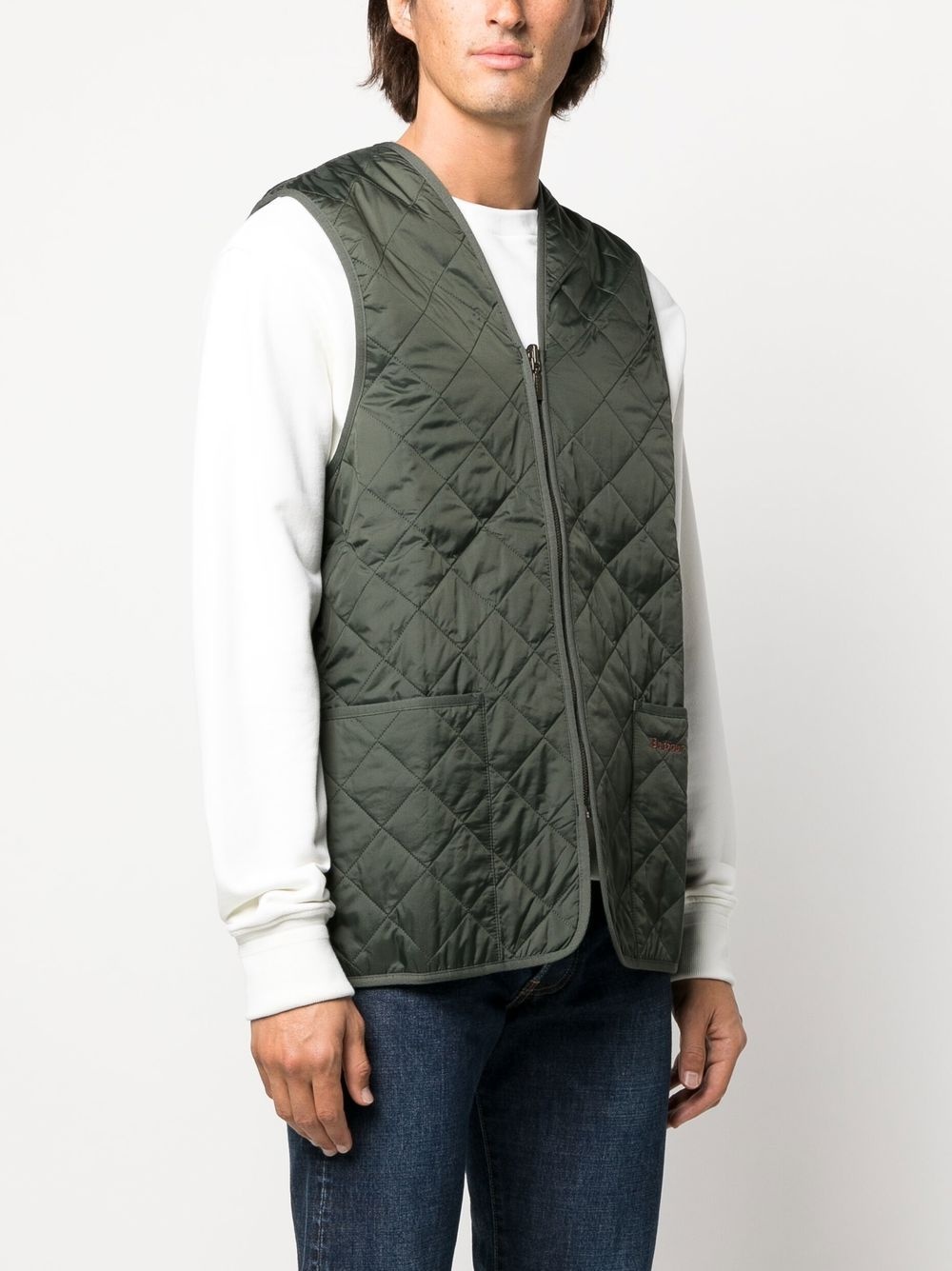 Barbour diamond-quilted logo-embroidered gilet - Black