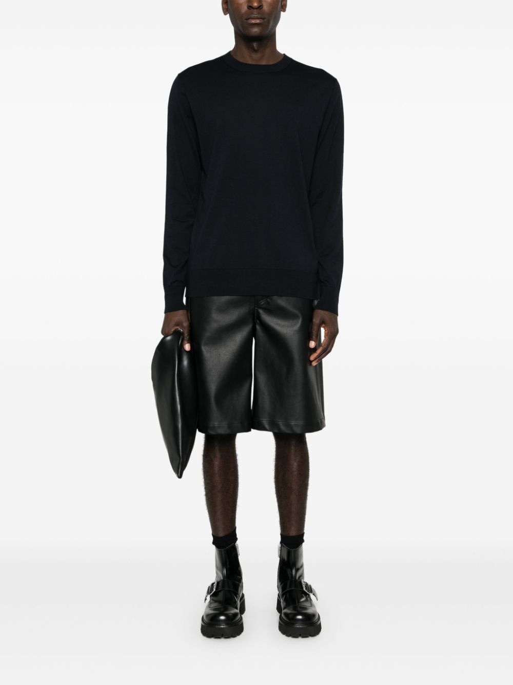 crew-neck fine-knit jumper - 2