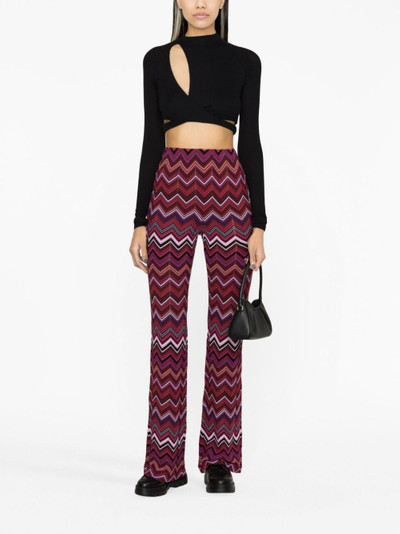Missoni zigzag-print high-waisted trousers outlook
