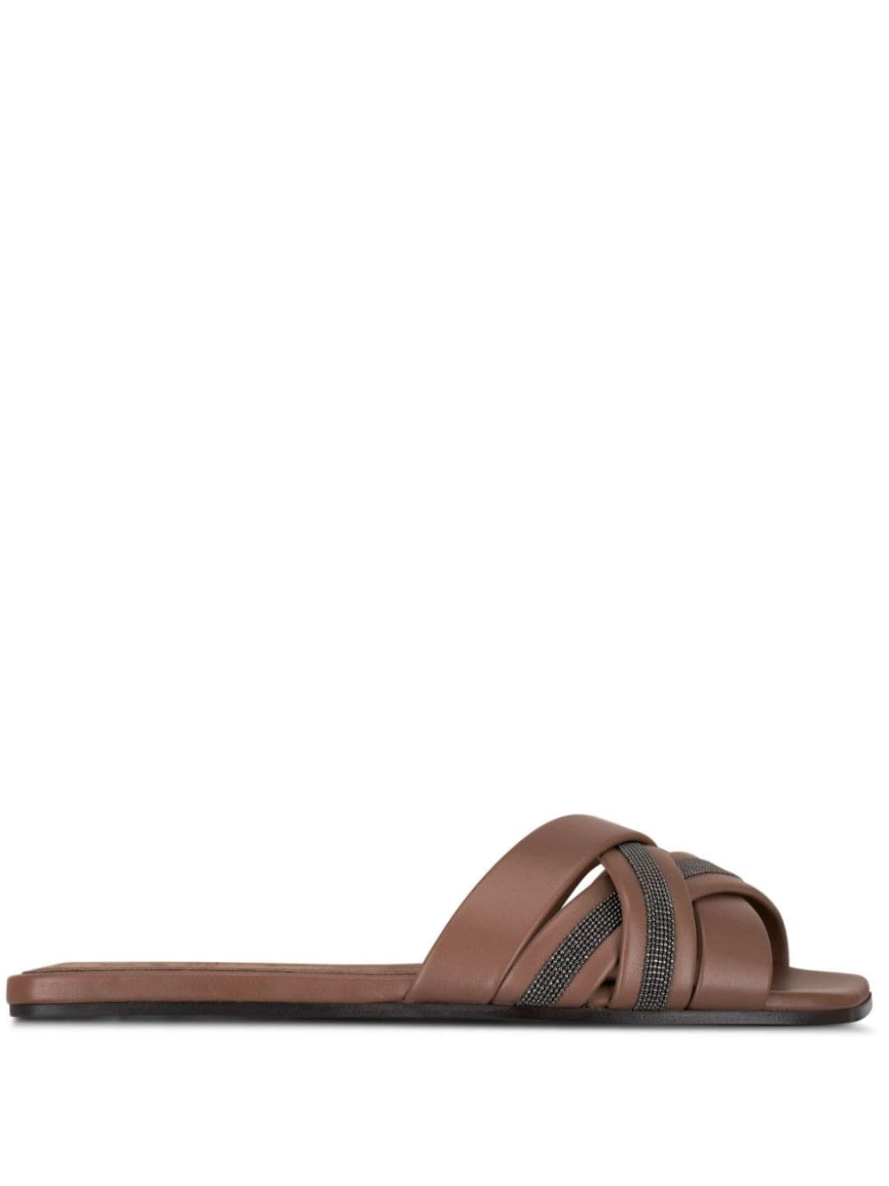 Monili-detail interwoven leather sandals - 1