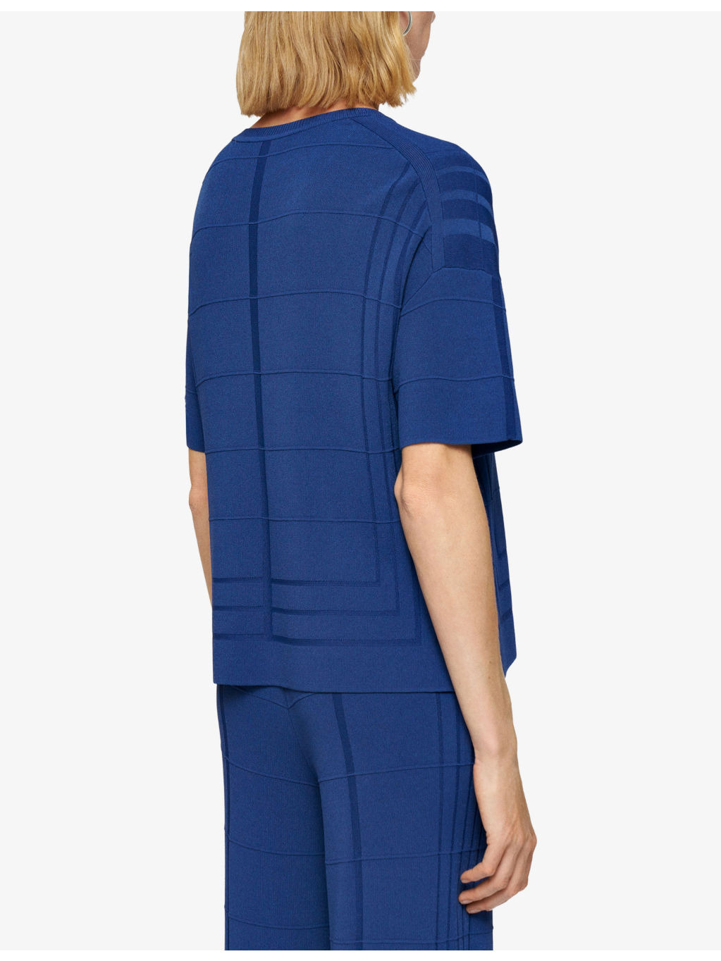 Grid-Knit Boxy-Fit Viscose-Blend T-Shirt - 4