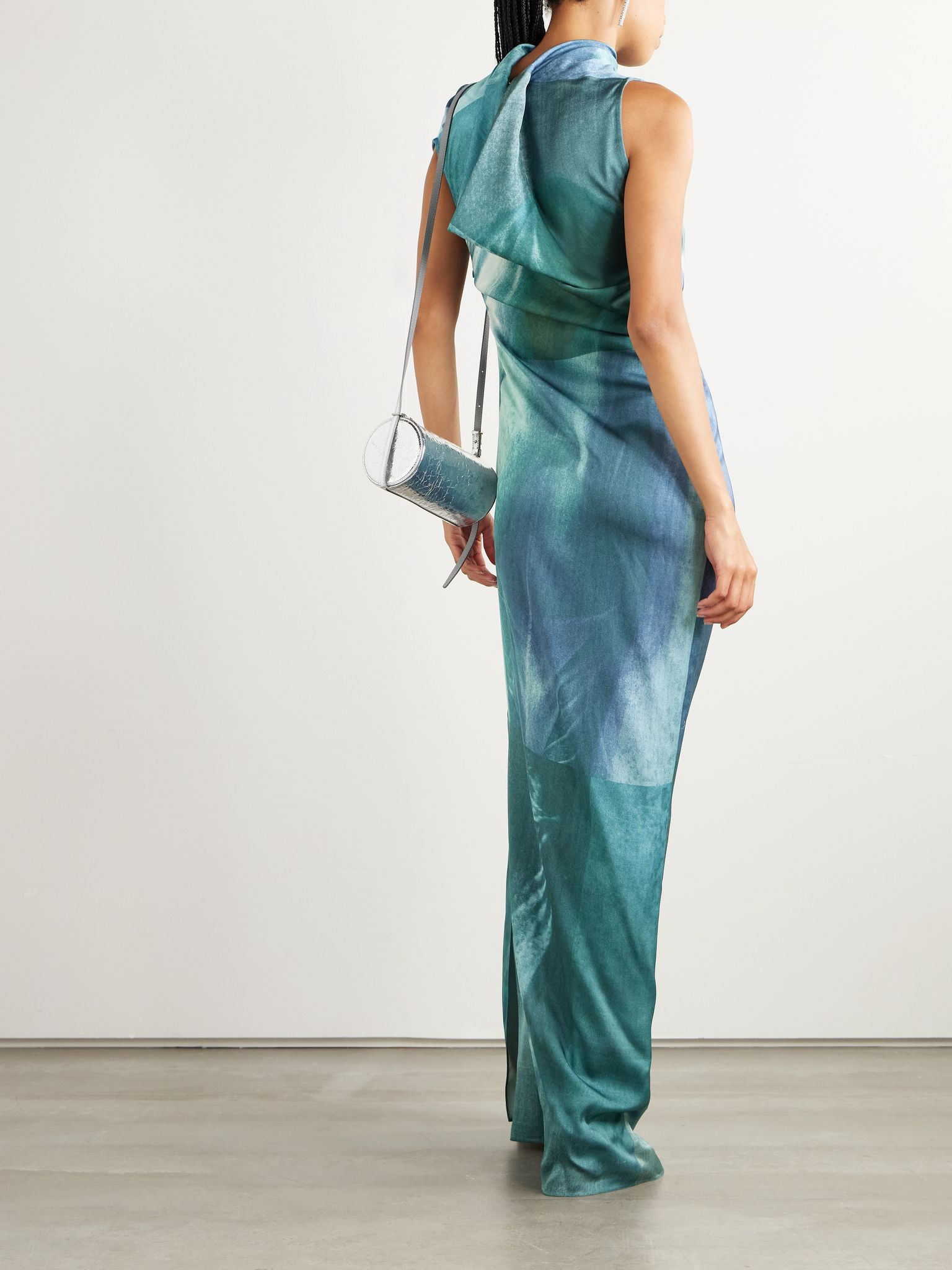 Satin gown Blue - 3