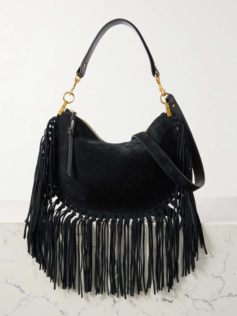 Oskan Soft fringed suede shoulder bag - 1