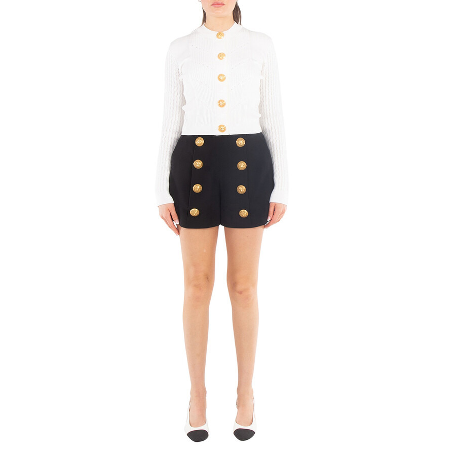 Balmain Ribbed-Knit Cropped Cardigan - 3