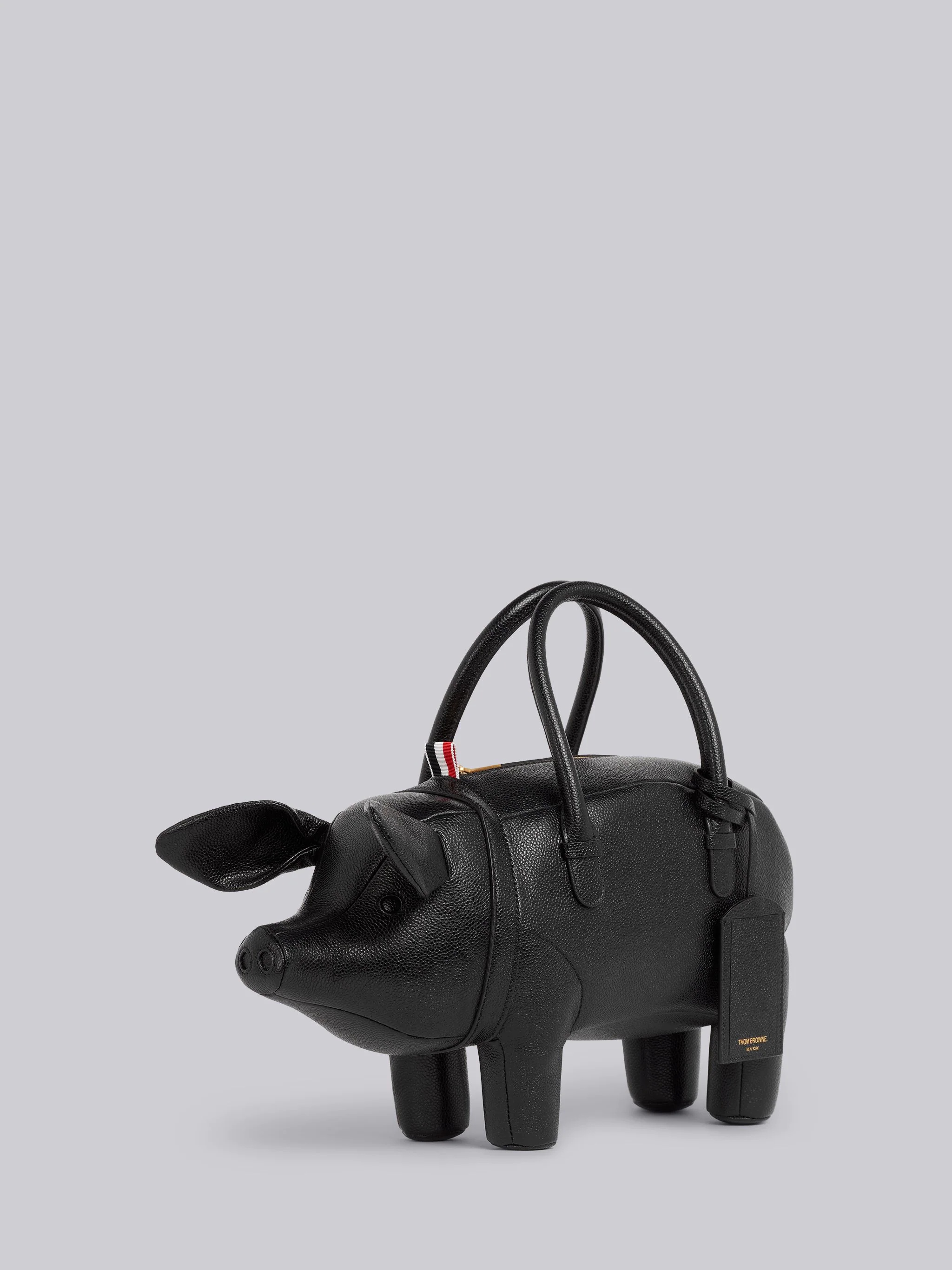 Black Pebbled Calfskin Pig Bag - 9