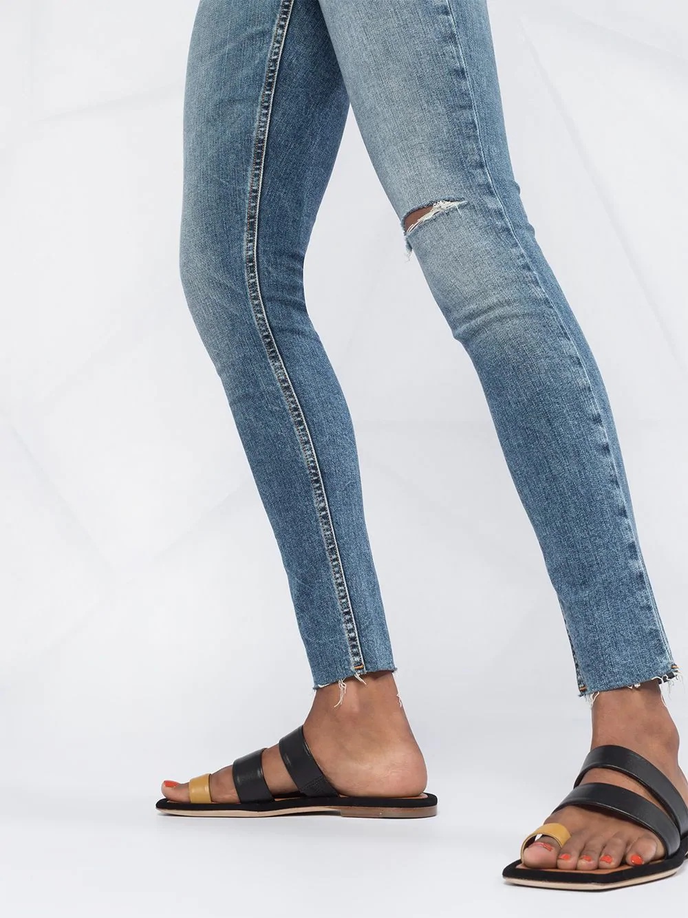 denim skinny distressed jeans - 3