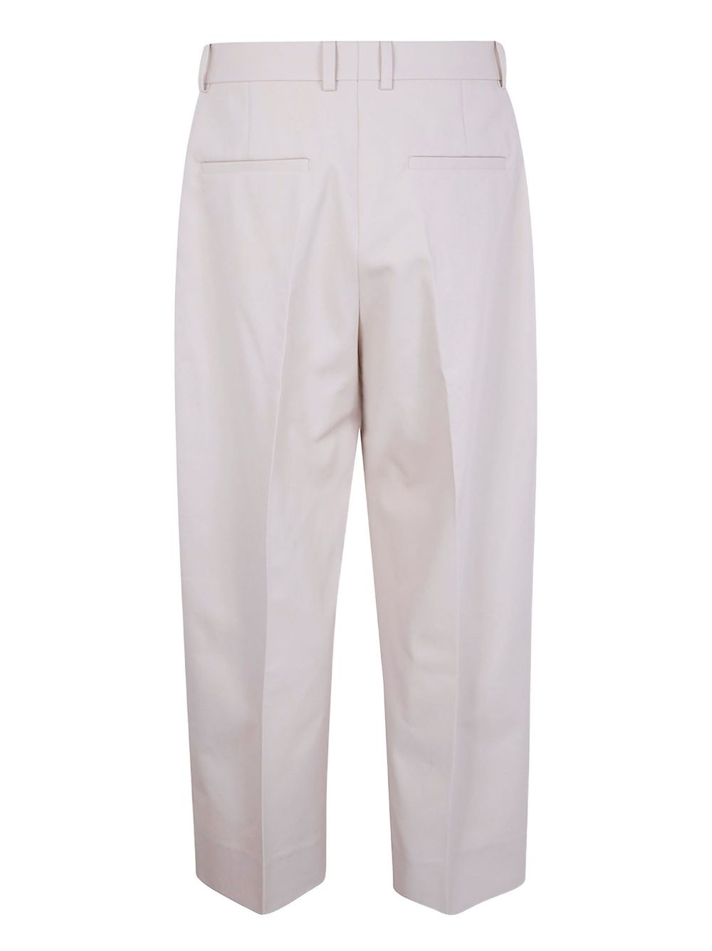 pleated cotton straight-leg trousers - 2