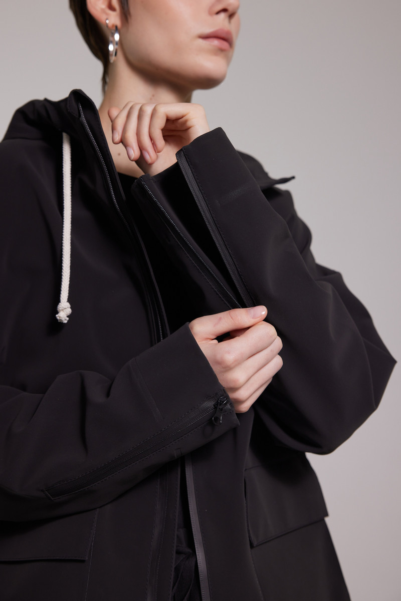 Sandviken Matte Zip Raincoat Black 3