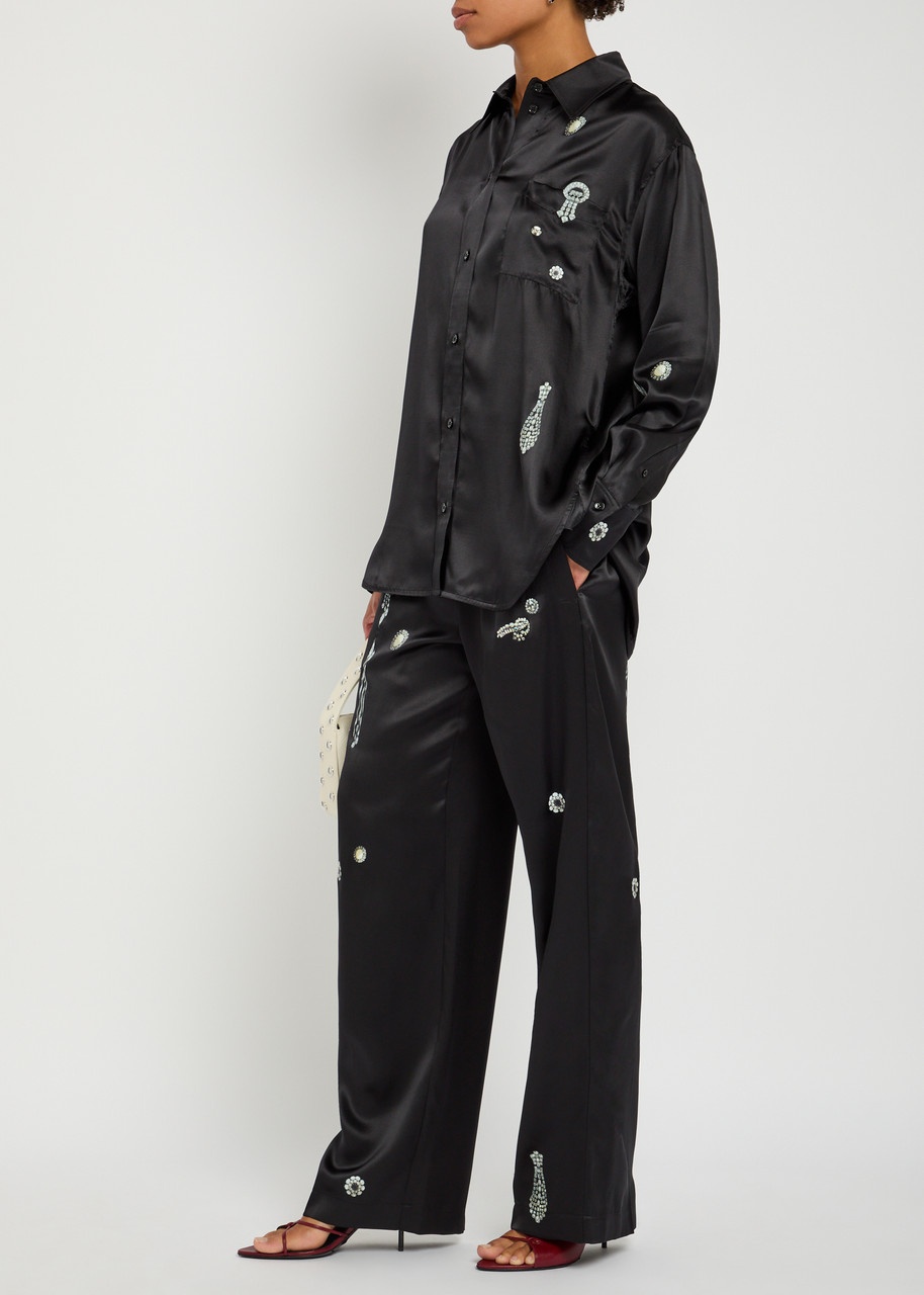Victoria Beckham Printed Silk Pyjama Shirt - 4
