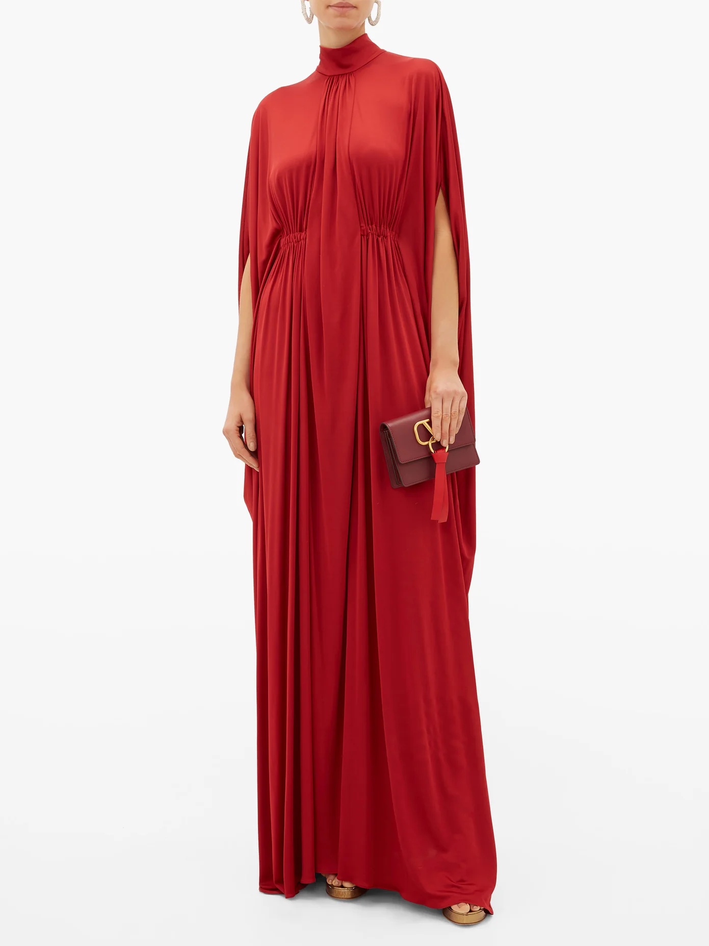 Cape draped satin gown - 2