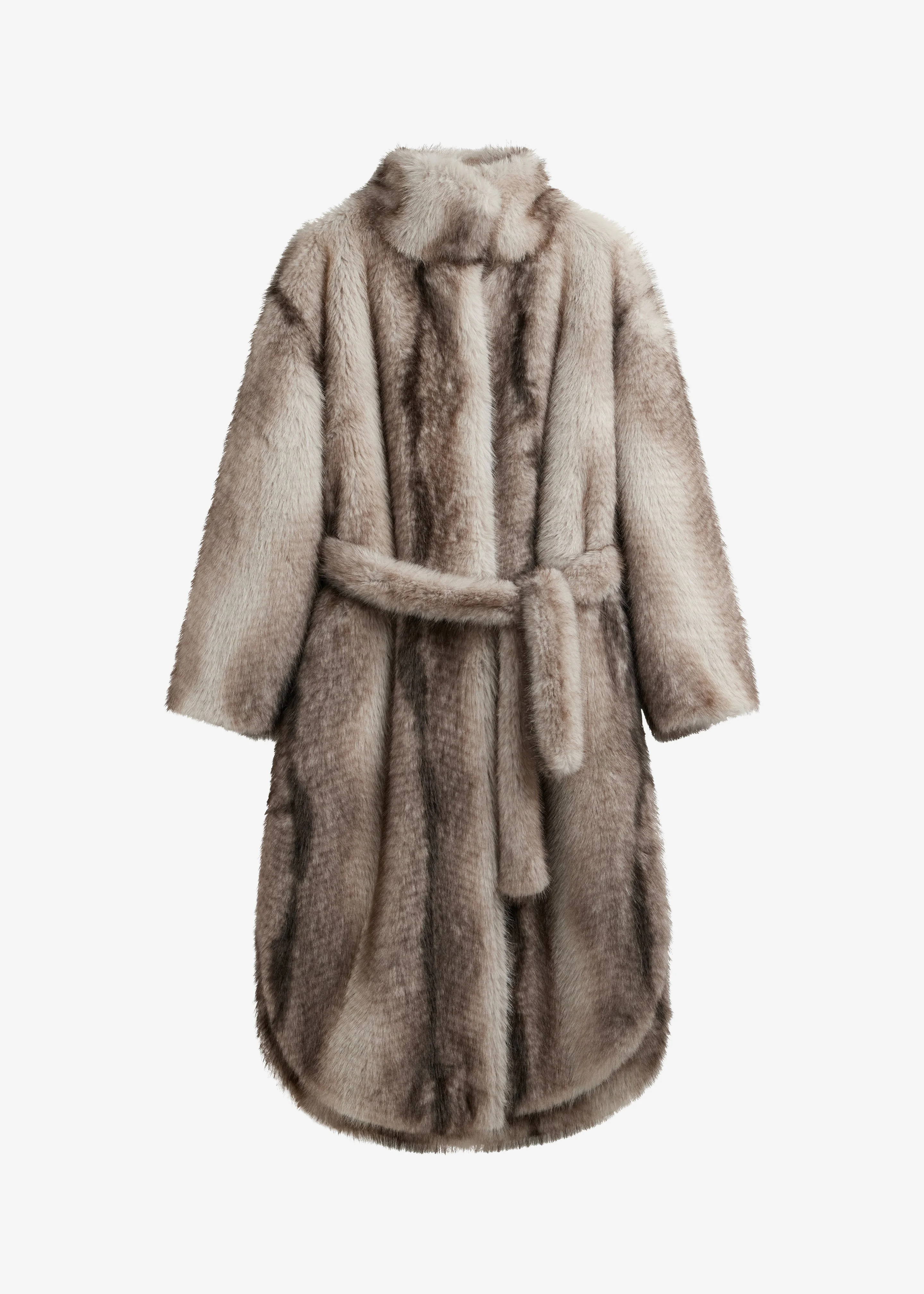 Ravello Faux Fur Robe Coat - Grey - 1