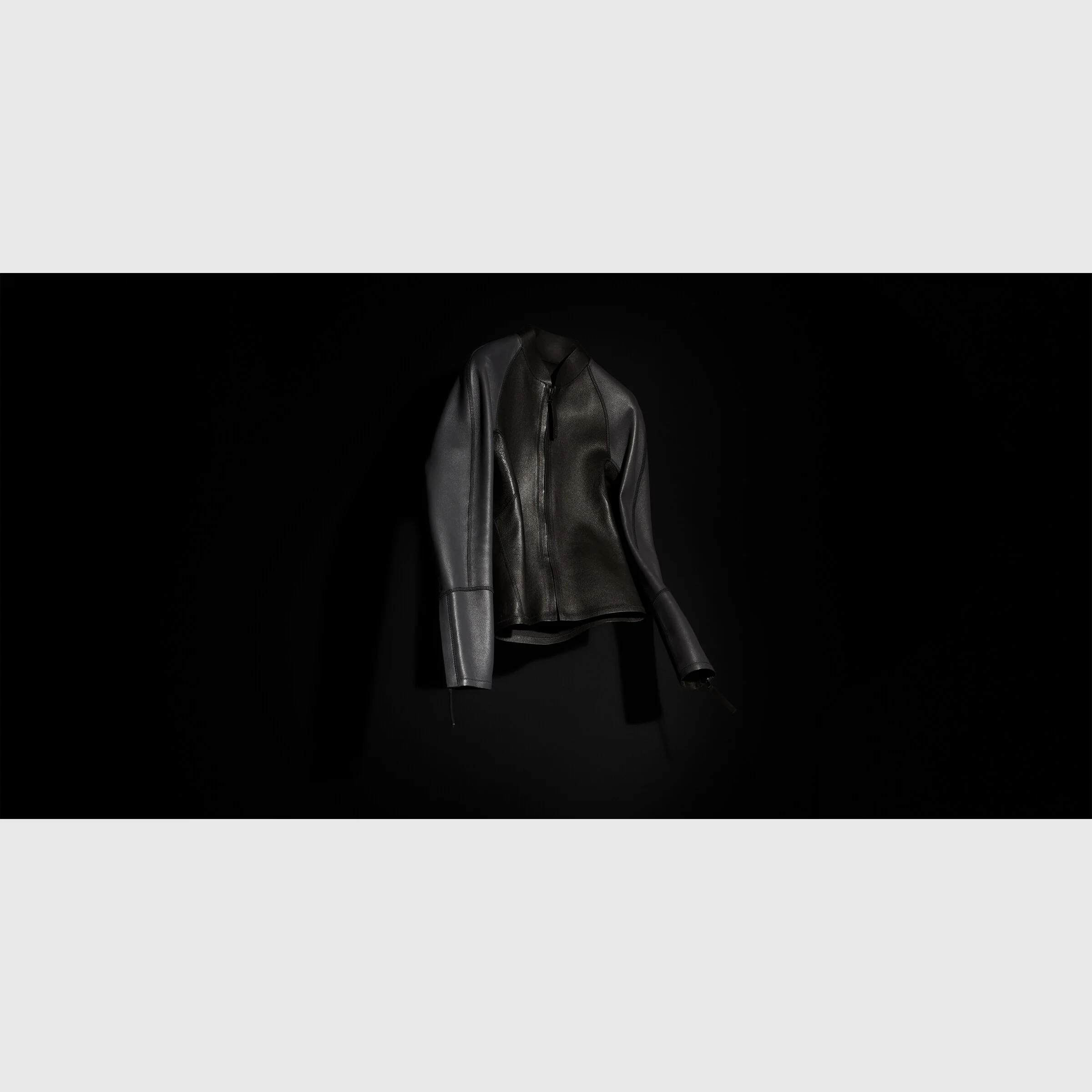 Grainy leather zip jacket - 1