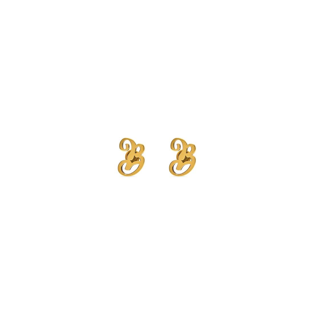 Women's Typo B Earrings in Antique Gold - 1