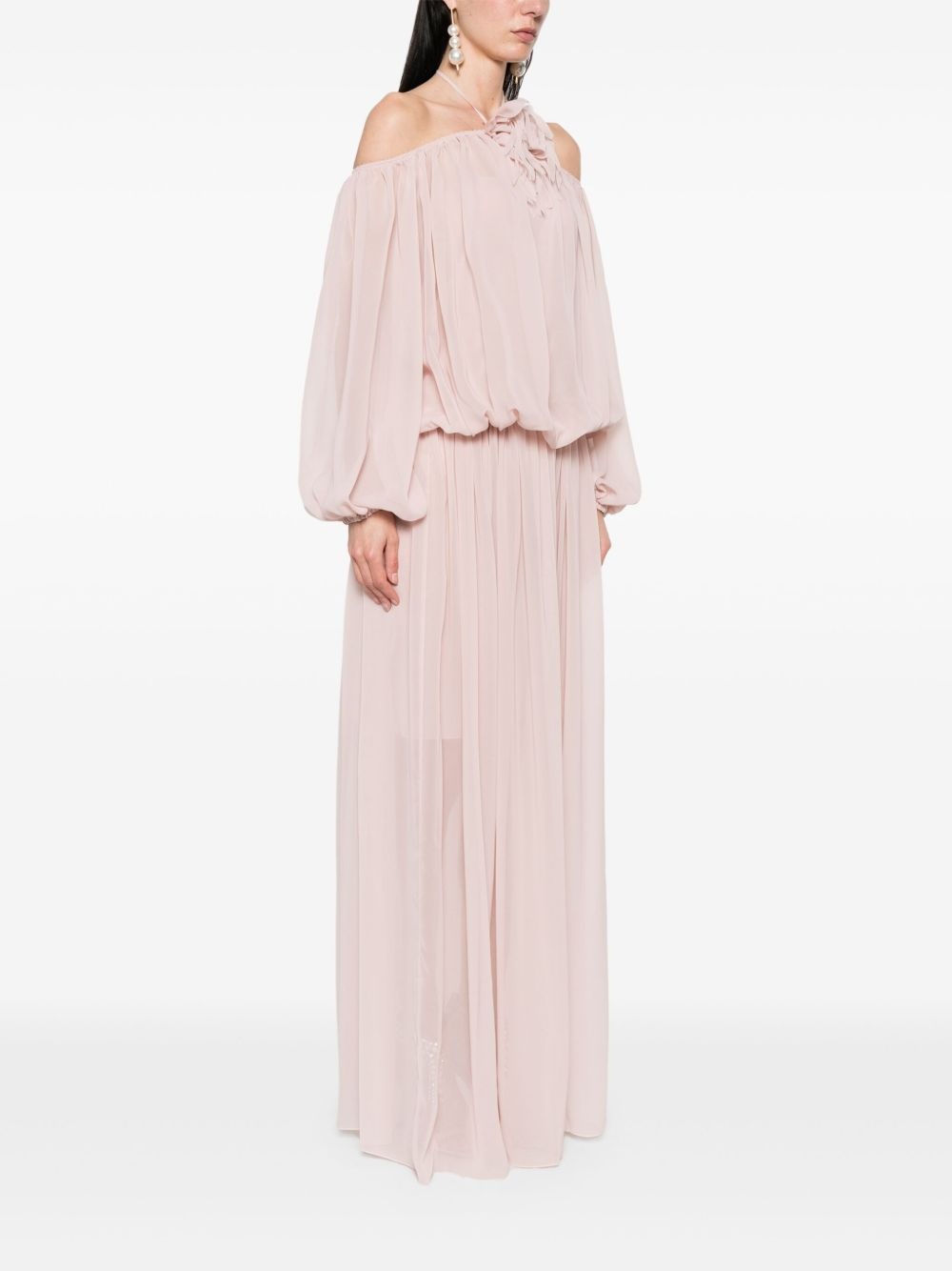 floral-brooch maxi dress - 3