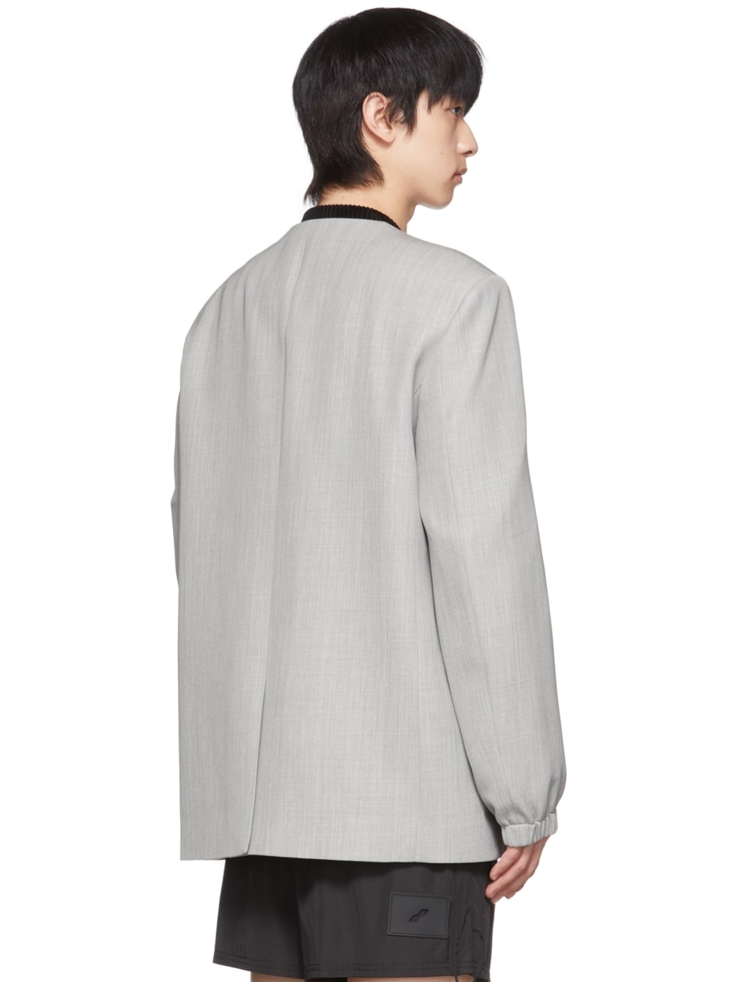 Grey Wool Blazer - 3