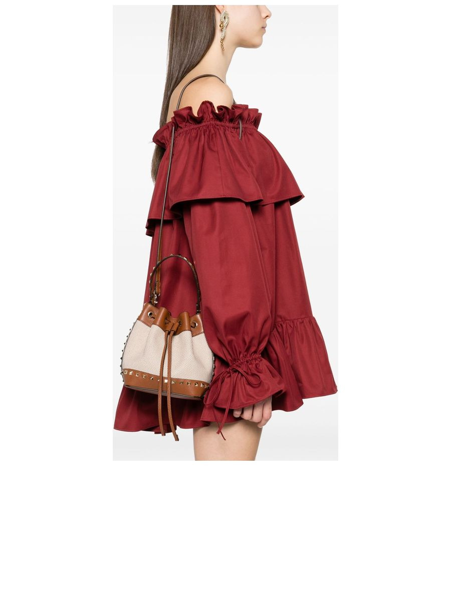 Rockstud Canvas Bucket Bag - 4