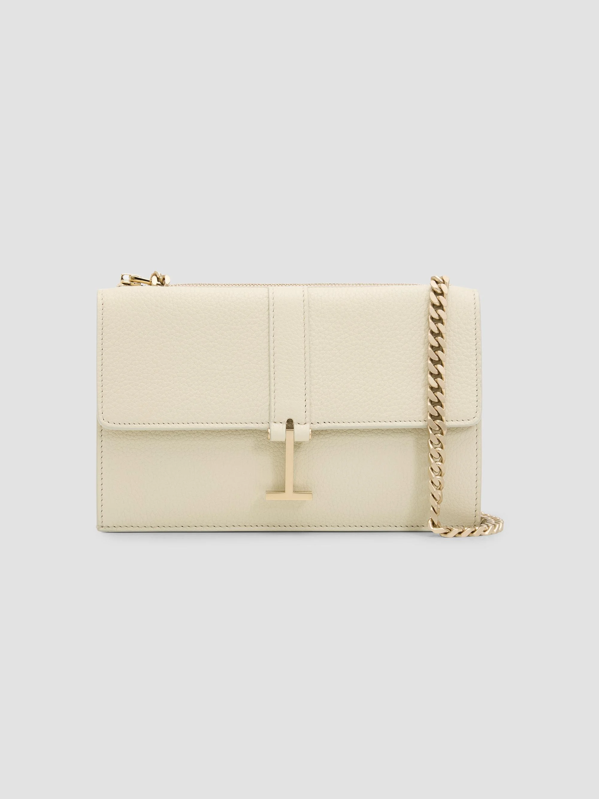 Women's Kara Mini Leather Wallet-On-Chain Bag - Dove Grey - 1