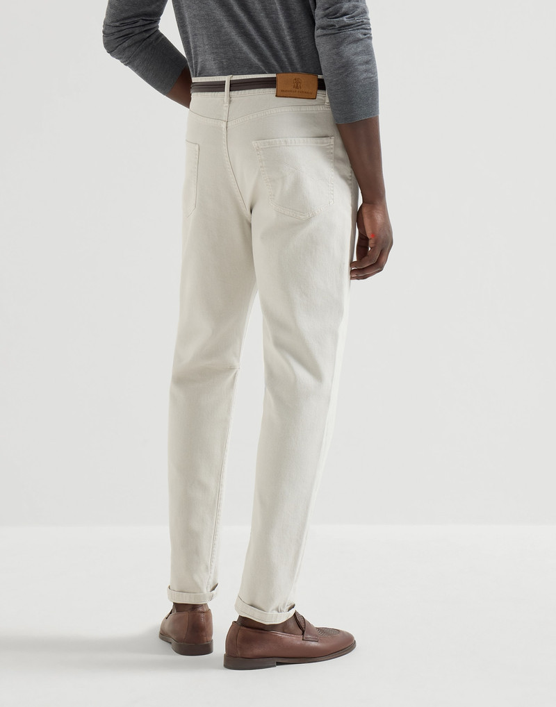 Garment-dyed five-pocket trousers in comfort denim 3
