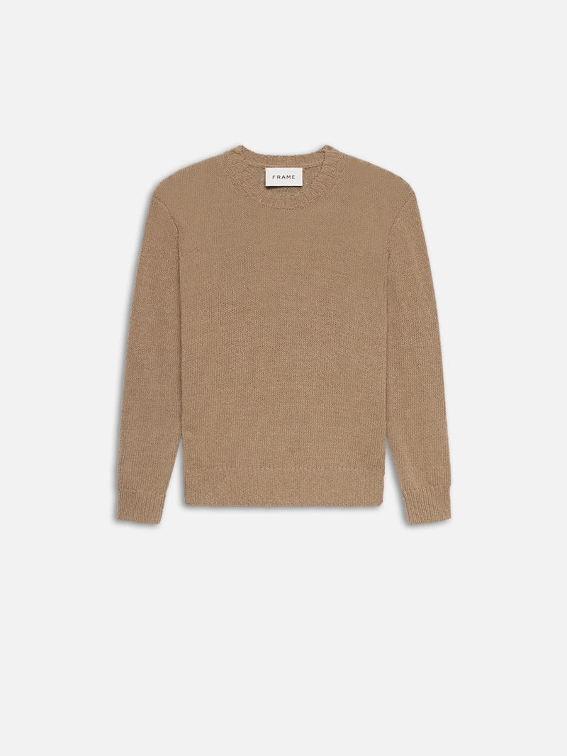 Rib Crewneck Sweater in Light Brown 1