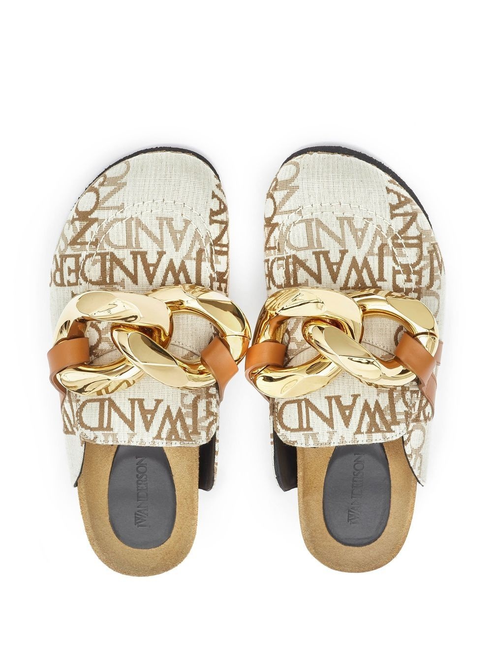 Chain logo grid mules - 4
