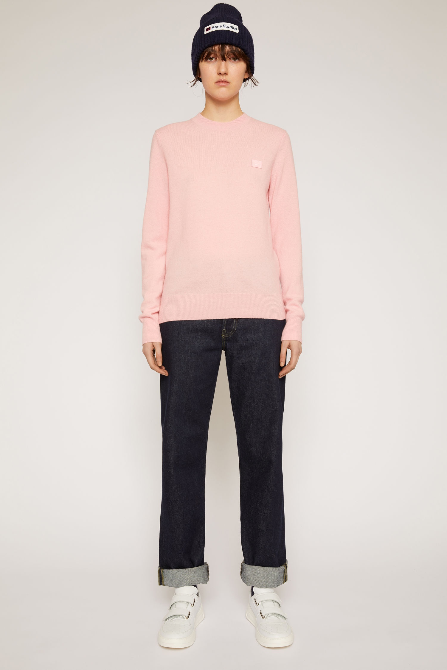 Crewneck wool sweater blush pink - 2