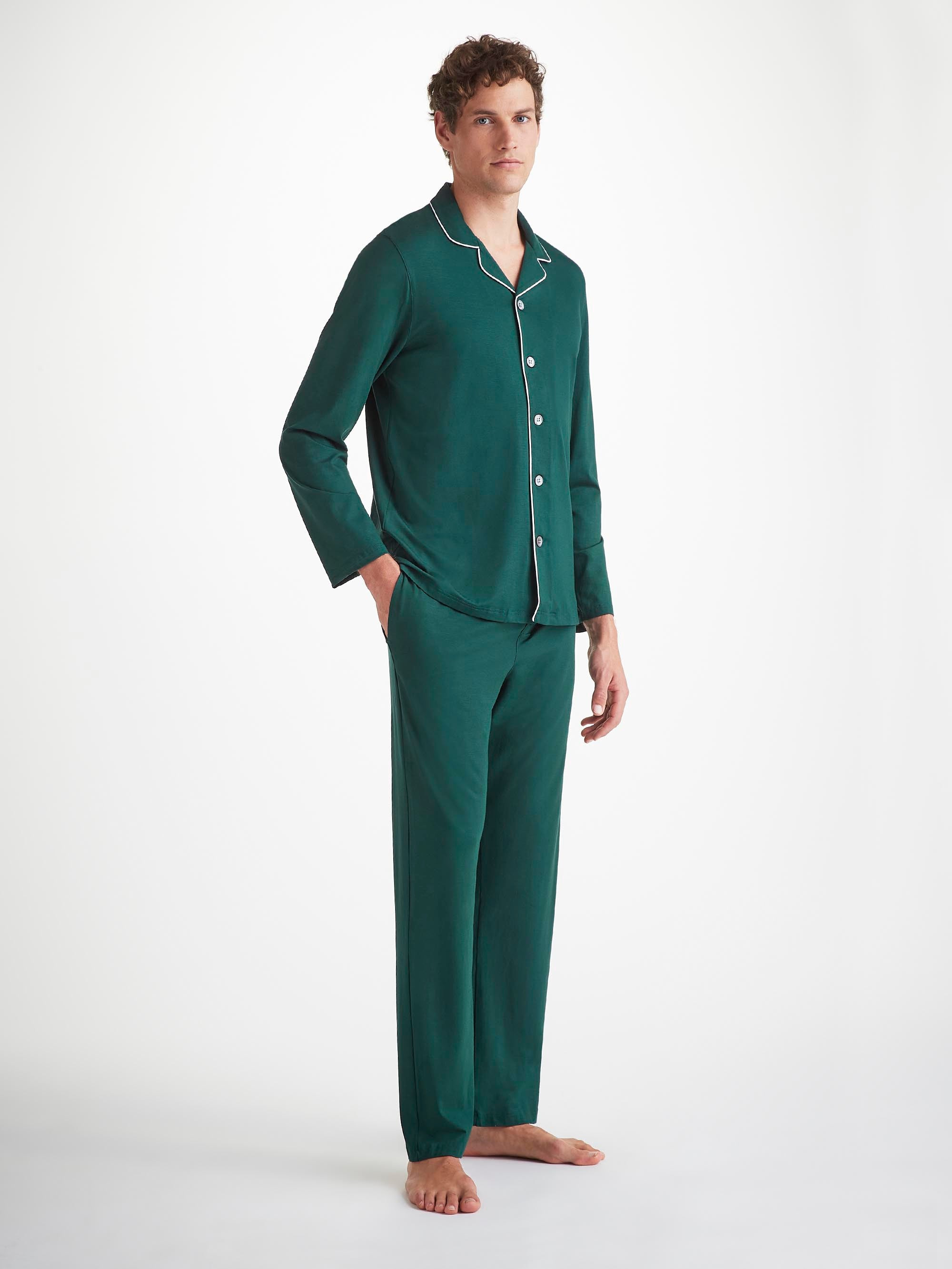 Men's Pajamas Basel Micro Modal Stretch Pine Green - 3