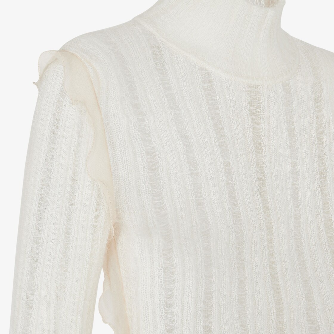 White nylon and mohair sweater - 3