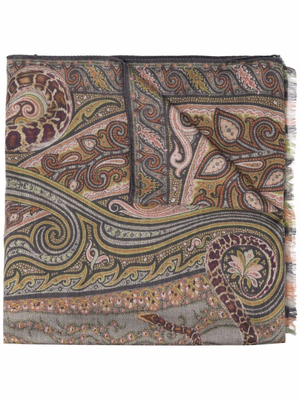 paisley print scarf - 1