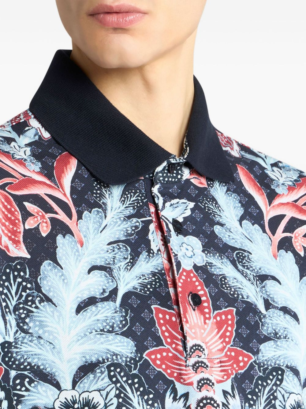 floral-print polo shirt - 4