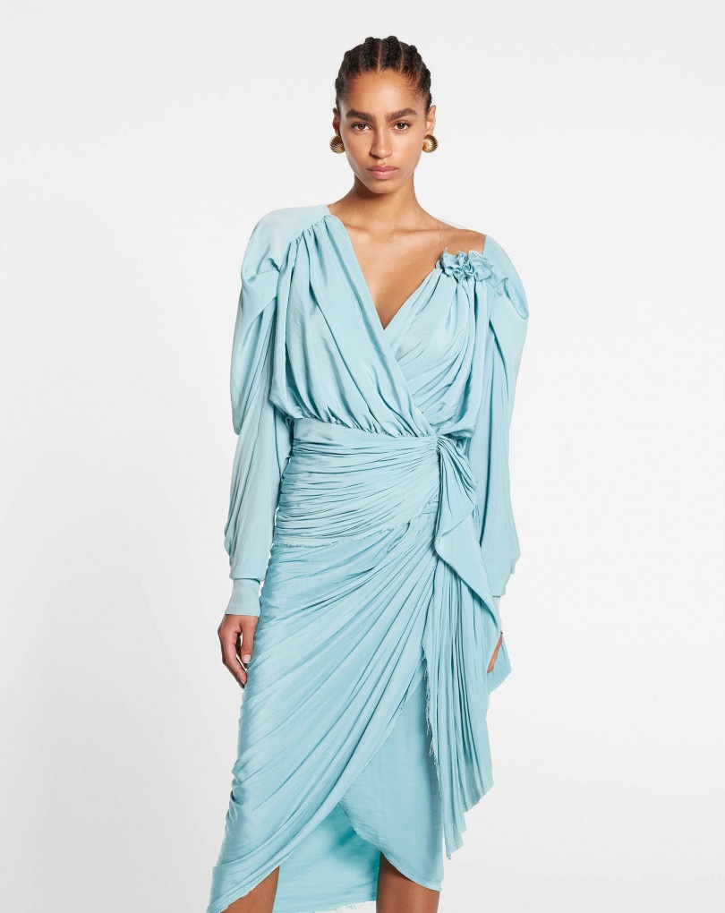 LONG-SLEEVE DRAPED TOP - 3