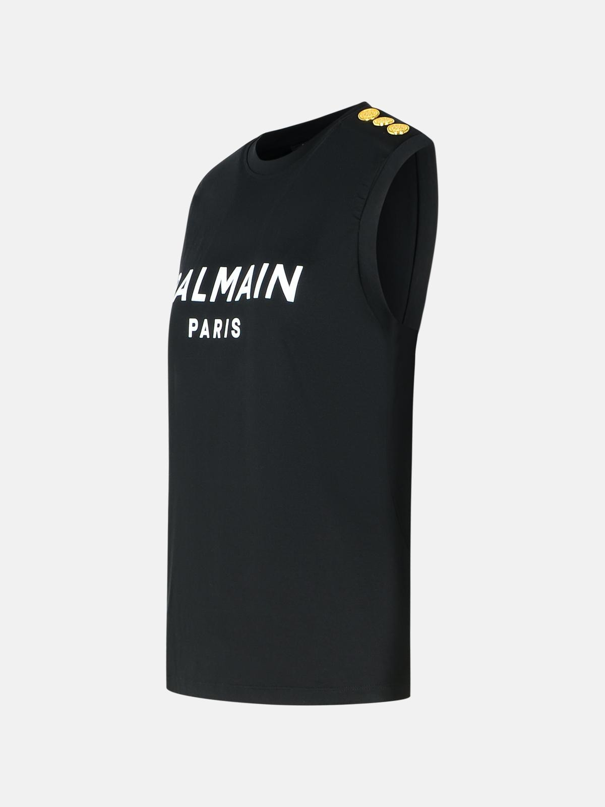 BLACK COTTON TANK TOP - 2